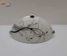 APPLIQUE CON 3 GANCI DI FISSAGGIO VETRO, FANTASIA RAMI E FOGLI