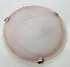 PLAFONIERA ROSA 3 GANCI FISSAGGIO VETRO 1 ATTACCO LAMPADINA E27