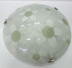 PLAFONIERA DEASY D. 40 BIANCA FIORI VERDI - 2 ATTACCHI E27