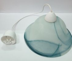 SOSPENSIONE CROMO AZZURRO FILO BIANCO D 30CM ATTACCO E27