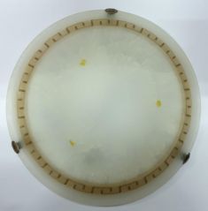 PLAFONIERA MARMO ANTICHIZZATO CON GRECA D. 40 cm.