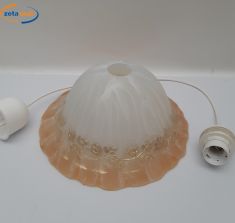 SOSPENSIONE TONDA STILE ANTICHIZZATO FILO BIANCO ATTACCO E27