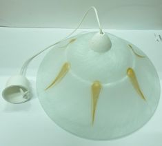 SOSPENSIONE TONDA LANCIA FORMA SOLE FILO BIANCO 1 ATTACCO E 27