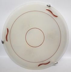 PLAFONIERA TONDA AMBRA 3 GANCI di FISSAGGIO VETRO 3 ATTACCHI E27