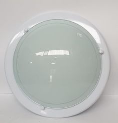 PLAFONIERA TONDA BIANCA con BORDO METALLO - 1 ATTACCO E27