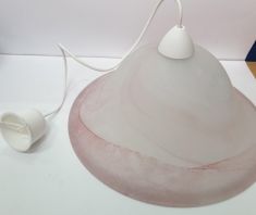 SOSPENSIONE TONDA ROSA con FILO BIANCO - ATTACCO LAMPADINA E27