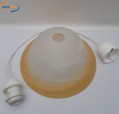 SOSPENSIONE AMBRA FILO BIANCO 1 ATTACCO LAMPADINA E27.