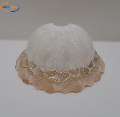 APPLIQUE AMBRA ANTICHIZZATO FOGLIE, 3 GANCI FISSAGGIO VETRO 1 ATTACCO LAMPADINA E27