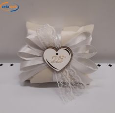 ANNIVERSARIO 25° DOPPIO CUSCINO IN VELLUTO