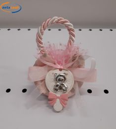 RICORDO NASCITA SAPONETTA ROSA CON ORSETTO