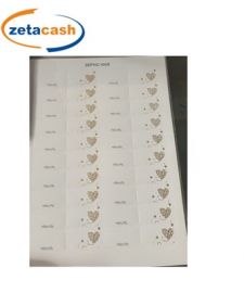 BIGLIETTINI PERSONALIZZABILI NOZZE CON CUORE ORO 20 PEZZI