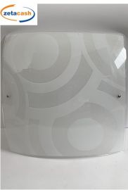 PLAFONIERA QUADRATA BIANCO GHIACCIO CM 50