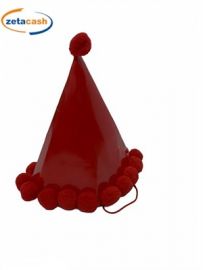 CAPPELLO CON PON PON ROSSO