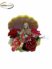 CONCHIGLIA IN PIETRA CON MADONNA E ROSE