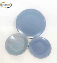 SERVIZIO PIATTI 18 PEZZI IN CERAMICA GRIGIO CHIARO