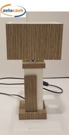 LUME PICCOLO IN LEGNO BIANCO E TORTORA ZEBRATO