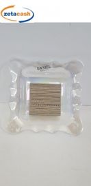 CENTROTAVOLA IN VETRO E LEGNO BIANCO E TORTORA ZEBRATO