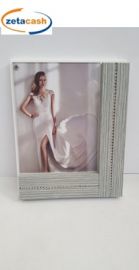 PORTAFOTO IN LEGNO BIANCO E GRIGIO ZEBRATO CM 15X20