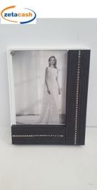 PORTAFOTO IN LEGNO BIANCO E NERO ZEBRATO CM 20X25