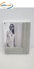 PORTAFOTO IN LEGNO BIANCO E GRIGIO ZEBRATO CM 13x18