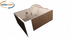 LAMPADARIO IN LEGNO BIANCO E TORTORA ZEBRATO