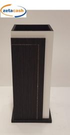 VASO IN LEGNO BIANCO E NERO CM 15 X 15 X H 60