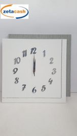 OROLOGIO DA PARETE IN LEGNO BIANCO E GRIGIO CM 78x45