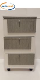 CASSETTIERA IN LEGNO CON 3 CASSETTI BIANCO E TORTORA ZEBRATO