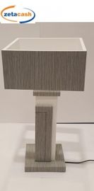 LUME IN LEGNO GRANDE BIANCO E TORTORA ZEBRATO