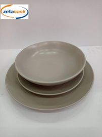 SERVIZIO 18 PIATTI CERAMICA TORTORA CHIARO