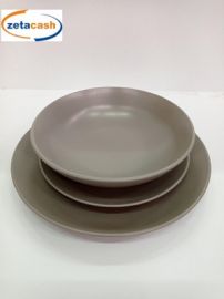 SERVIZIO 18 PIATTI CERAMICA TORTORA SCURO