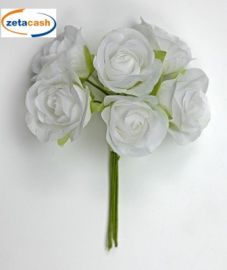 FIORE ROSA POLYESTER DIAM 3,5 CM COL BIANCO