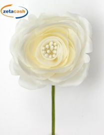 FIORE ROSA POLYESTER DIAM 6 CM COL AVORIO