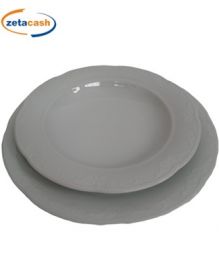 SERVIZIO CAPRICE 12 PIATTI PORCELLANA BIANCHI TONDI