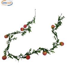 GHIRLANDA DECORATIVA CON PESCHE E FOGLIE H180 CM