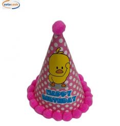 CAPPELLO C/PON PON ROSA HAPPY BIRTHDAY CON PULCINO