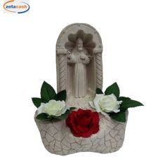 COMPOSIZIONE CUPOLA DI PADRE PIO CON FIORI E STRASS