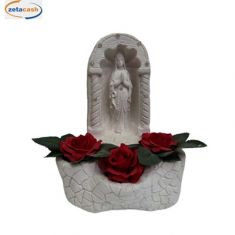 COMPOSIZIONE CUPOLA DELLA MADONNA DI FATIMA C/FIORI E STRASS