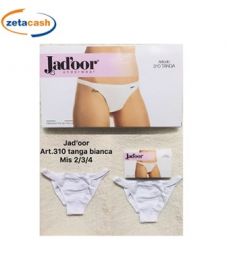 TANGA DONNA IN COTONE BIANCO TAGLIA 4