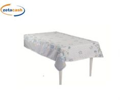 TOVAGLIA IN COTONE FLORA GRIGIA CON PON PON 140 X 180 CM