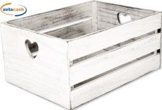 CASSETTA "CUORE" LEGNO SBIANCATA 22CM