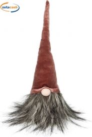 GNOMO CON BARBA E CAPPELLO ROSA CM. 50