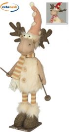 RENNA IN TESSUTO CON SCI ROSA CM. 9X10X29