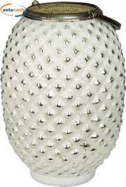 LANTERNA ANANAS BIANCO CM. 21X21X30