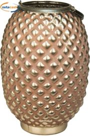 LANTERNA ANANAS ROSA ANTICO CM. 21X21X30