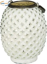 LANTERNA ANANAS BIANCO CM. 16X16X21