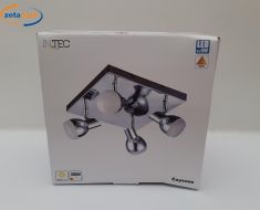 PLAFONIERA QUADRATA 4 LUCI CROMATO