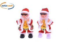 BABBO NATALE CON MOVIMENTI H 30 CM A BATTERIE