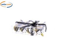 SFERE GLITTER ORO BIANCO E NASTRO NERO 8 PEZZI