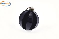 SFERA IN VETRO E VELLUTO NERO 10 CM